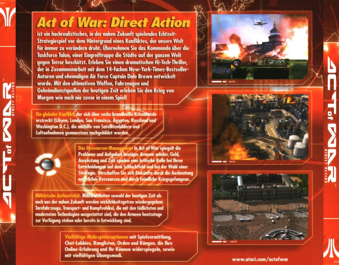 Act of War: Direct Action - zadn CD obal