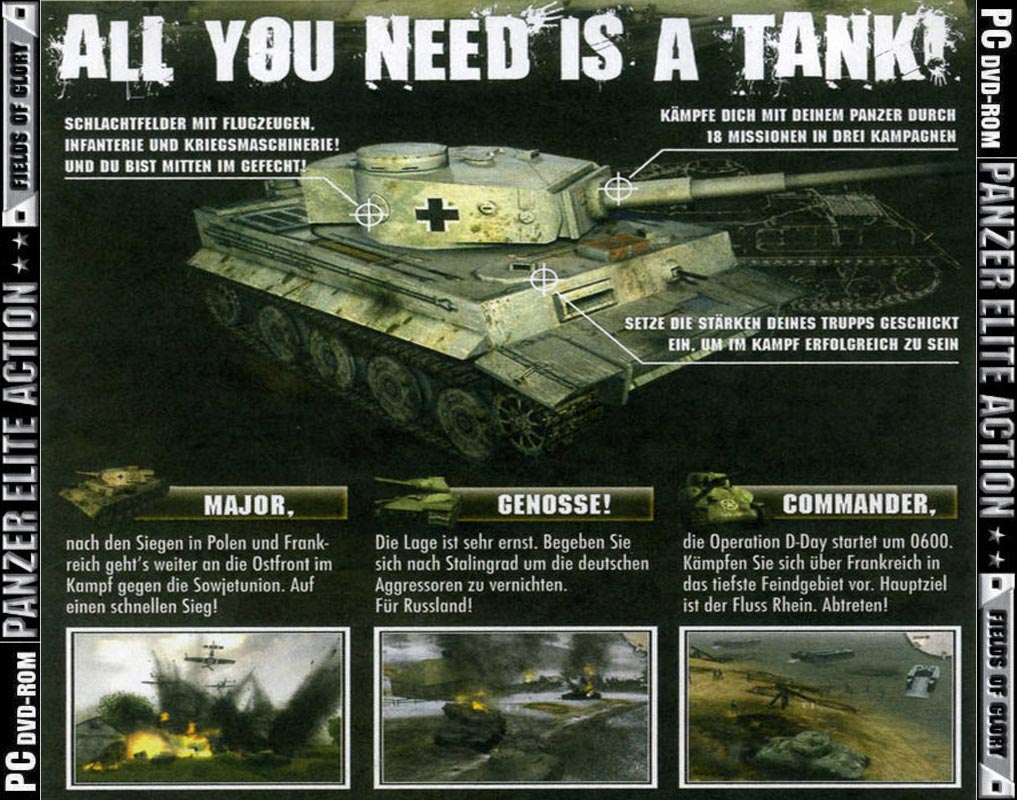 Panzer Elite Action: Fields of Glory - zadn CD obal
