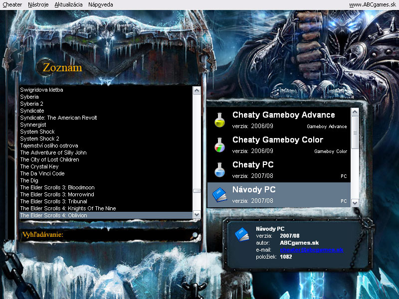 World of Warcraft - Wrath of the Lich King - ABCgames Cheater skin - zoznam