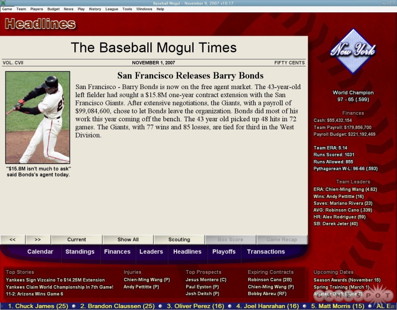 Baseball Mogul 2008 - screenshot 4