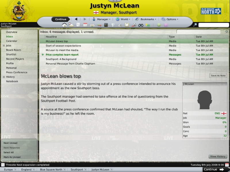 Football Manager 2009 - screenshot 4