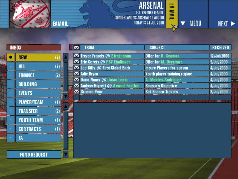 F.A. Premier League Football Manager 2001 - screenshot 8