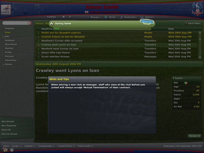 Football Manager 2007 - screenshot 17